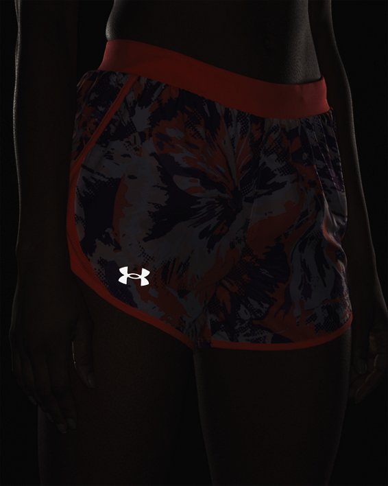 Shorts UA Fly-By 2.0 Printed para Mujer, Orange, pdpMainDesktop image number 3
